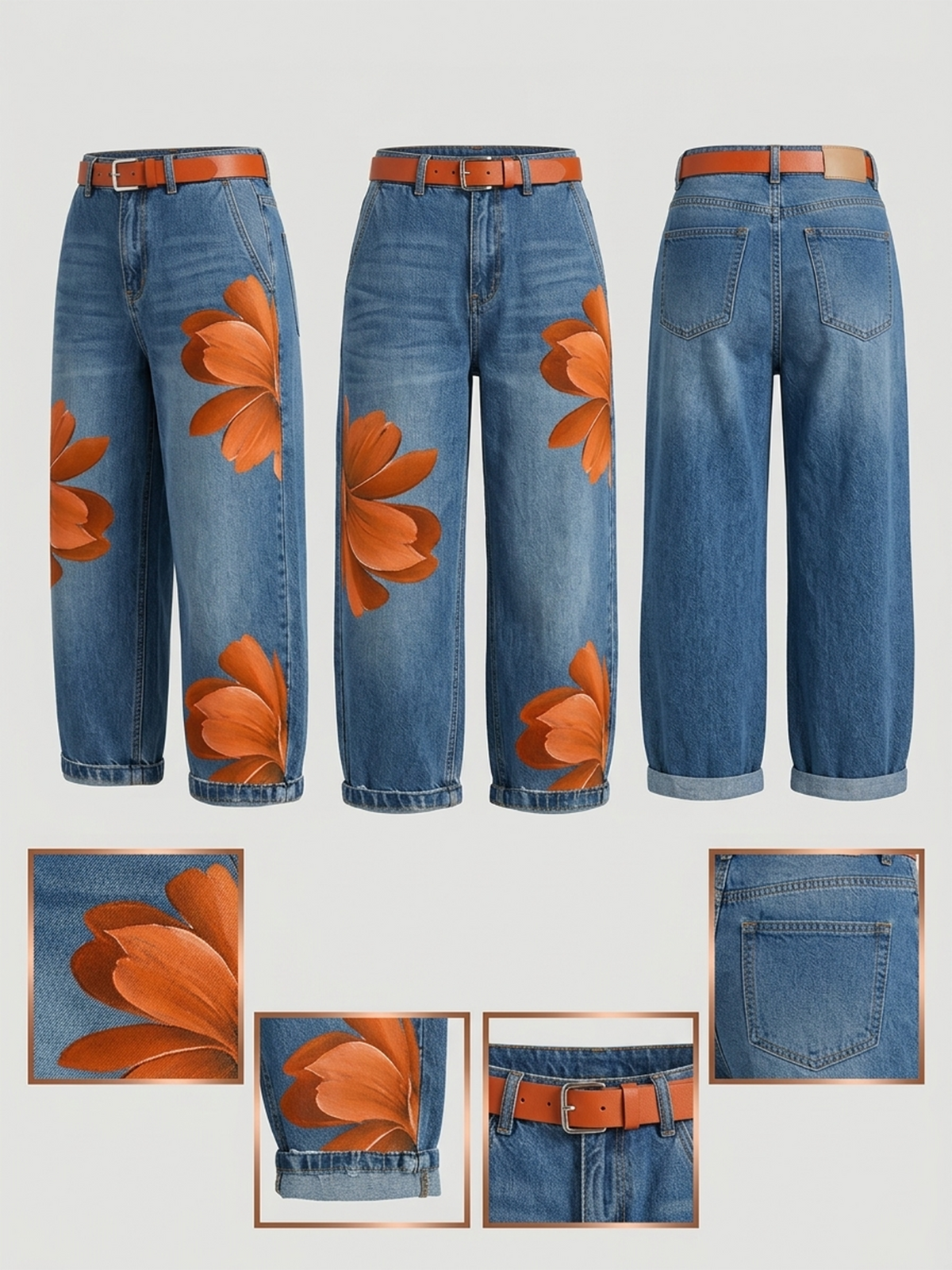 Casual Artistic-print Jeans