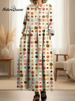 Women's Abstract Pattern Art Print Casual Cotton Dress