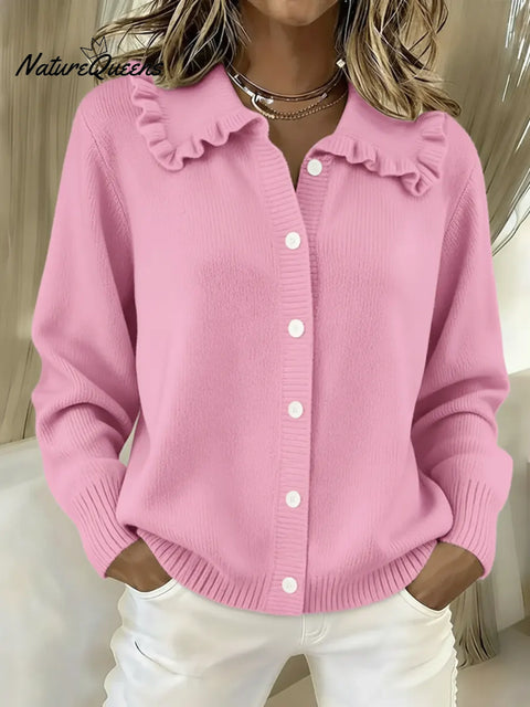 Women's Comfortable Peter Pan Collar Cardigan Sweater