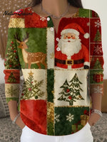 Women's Christmas Pattern Art Print Casual Cardigan Sweater