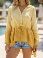 Casual Gradient Linen And Cotton Shirt