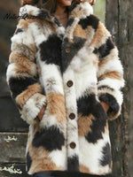 Women's Vintage Pattern Art Print Casual Fleece Coat