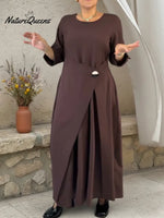 Elegant Two-piece Wrap-style Pleated Midi Dress