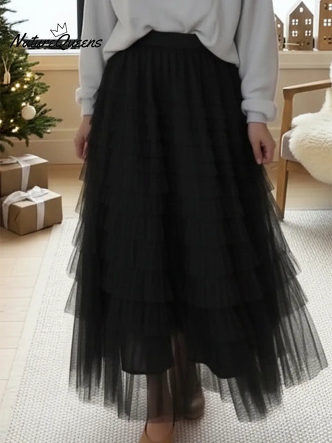 Elegant And Flowing Multi-layered Skirt