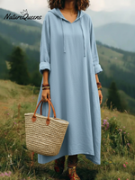 Casual Hooded Irregular Hem Dress