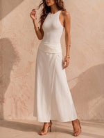Women's Casual Racerback Top Spliced Dress
