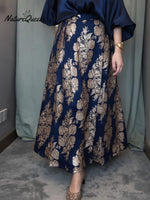 Women's High-waisted Loose-fitting Jacquard A-line Skirt