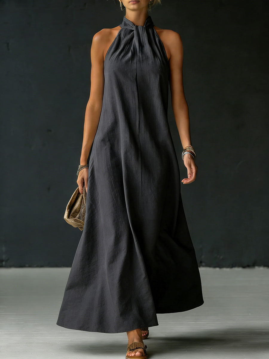 Women's Halter-neck Sleeveless Crossover Dress