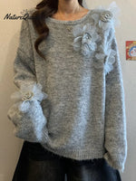 Women's Solid Color Round Neck Casual Loose Knit Top