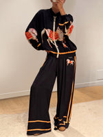 Chic Artistic Vintage Horse Print Two-piece Set