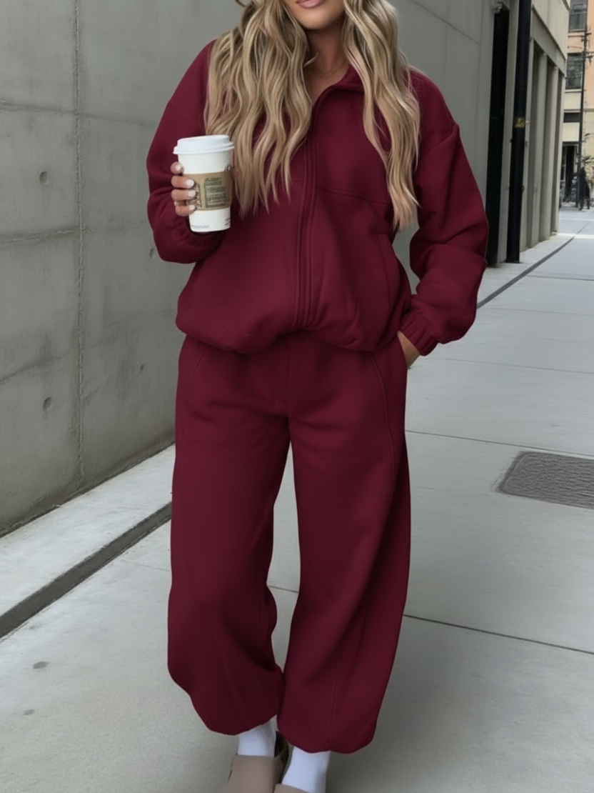Cozy Travel Hoodie And Pants Two-piece Set