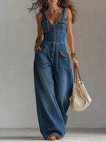 Women's Casual Denim Jumpsuit