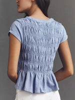 Women's Wrinkles Art Casual Stylish Short Sleeve Cotton Linen Shirt