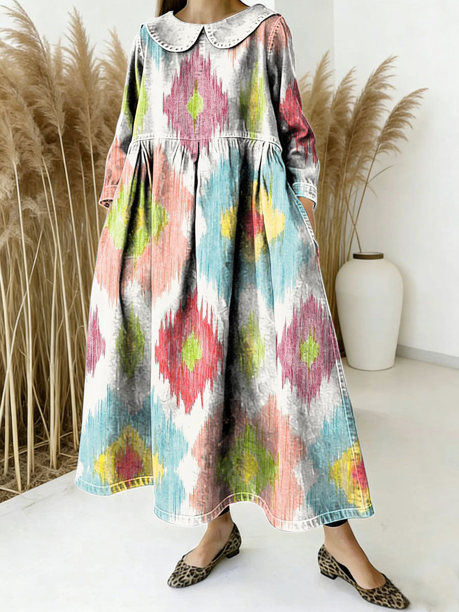 Women's Flowers Floral Pattern Art Print Casual Denim Dress