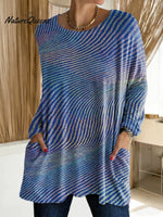 Women's Abstract Pattern Art Print Casual Cotton T-shirt