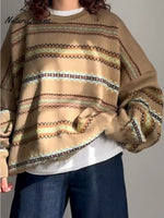 Women's Geometric Print Loose Pullover Sweater