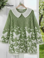 Butterfly Valley Art Print Peter Pan Collar Sweater