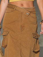 Cargo-style Raw-hem Skirt