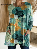 Women's Abstract Pattern Art Print Casual Cotton T-shirt