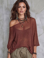 Boho Sexy Off-shoulder Knit Top