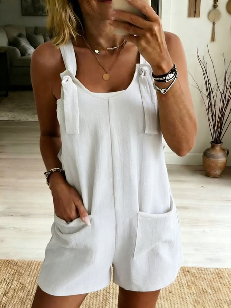 Women's Straps Casual Solid-color Jumpsuit