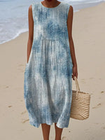 Women's Vintage Pattern Art Print Casual Cotton Dress