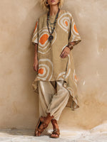 Artistic Print Cotton-linen Two-piece Set