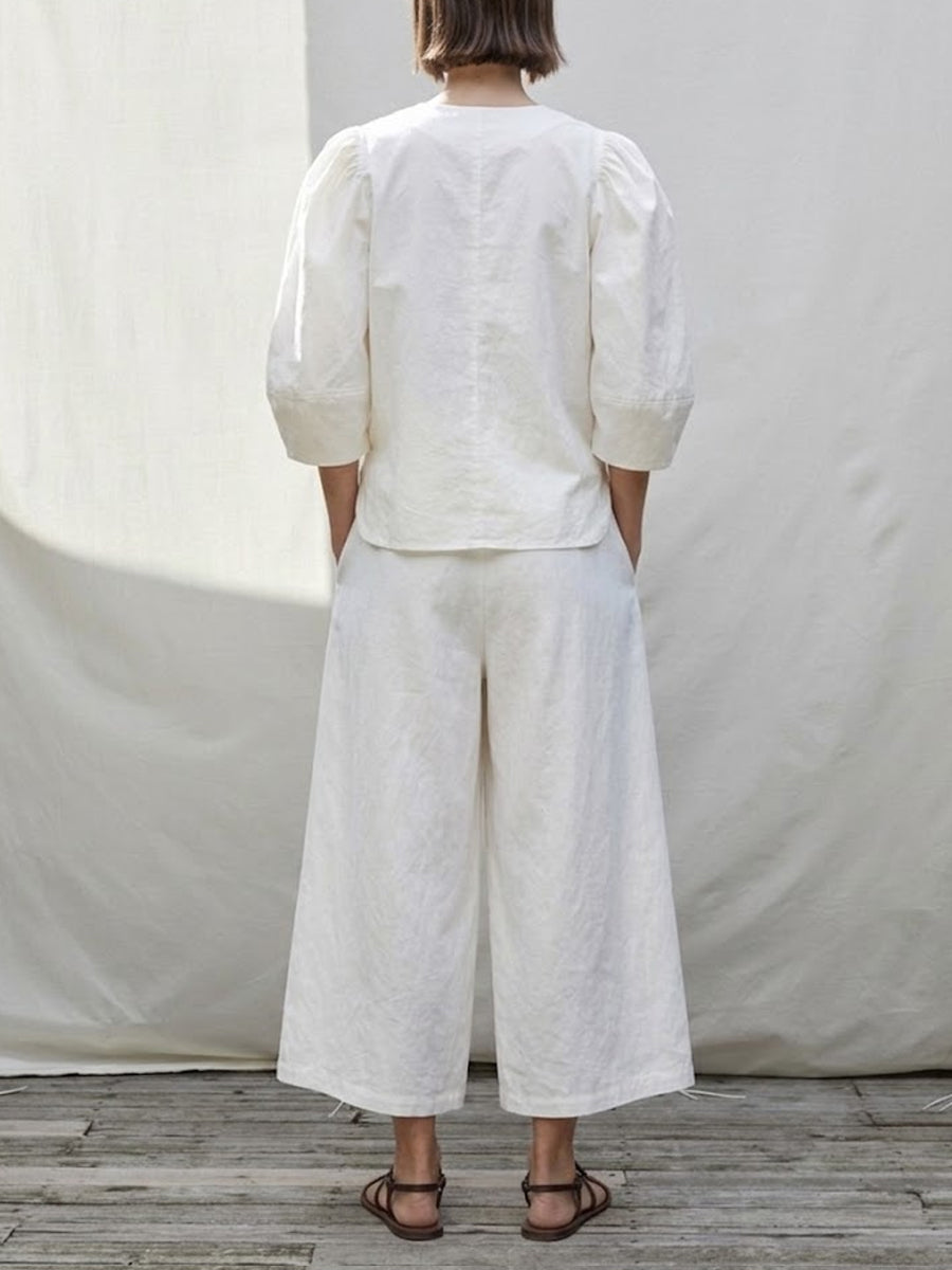 Women's Cotton And Linen Simple Set