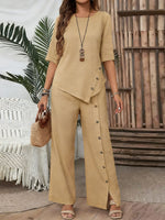 Casual And Cozy Minimalist Linen Two-piece Set