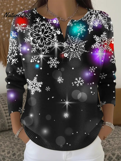 Women's Shiny Christmas Casual Printed Sweater
