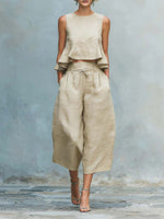 Women's Cotton And Linen Set