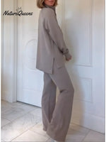 Women's Cozy Travel Cotton Sweatshirt And Pants Two-piece Set