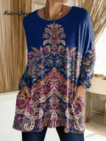 Women's Floral Pattern Art Print Casual Cotton T-shirt