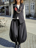 Women's Casual Asymmetrical Hem Vest And Pants Two-piece Set
