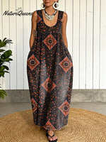 Women's Floral Pattern Art Print Casual Cotton Denim Dress