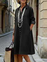 Cozy 100% Cotton Denim Shirt Dress