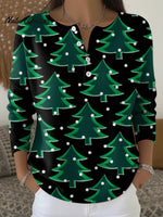 Women's Christmas Tree Casual Printed Sweater