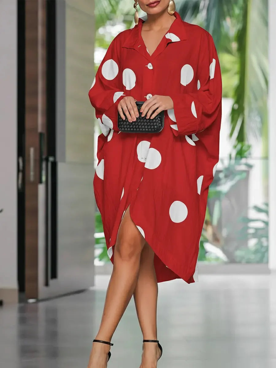 Women's Fashionable Patchwork Polka Dot Cotton Sleeveless Dress