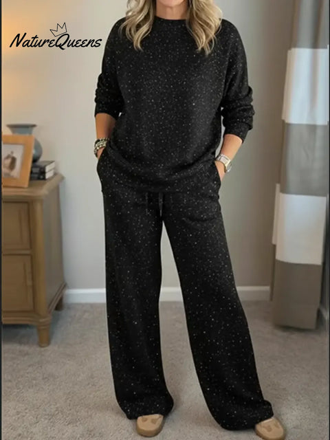 Women's Christmas Sparkling Sweatshirt and Pants Set