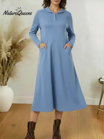 Women's Cozy Long-sleeved Cotton Dress
