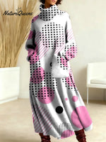 Women's Geometry Pattern Art Print Casual Cotton Knitted Dress