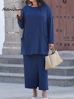 Women's Comfortable Stretch Top And Skirt Two-piece Set