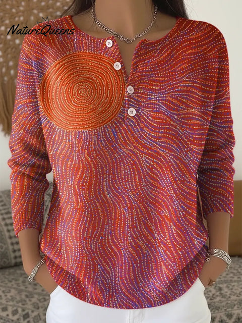 Women's Abstract Pattern Art Print Casual Cardigan Sweater