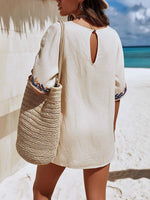 Women's Ethnic Art Stylish Short Sleeve Cotton Linen Short Dress