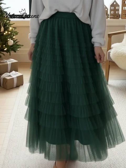 Elegant And Flowing Multi-layered Skirt