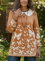 Butterfly Valley Art Print Peter Pan Collar Sweater