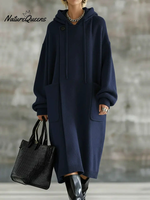 Loose And Comfortable Hooded Long Cardigan