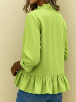 Casual And Elegant Ruffled Collar Cotton Shirt