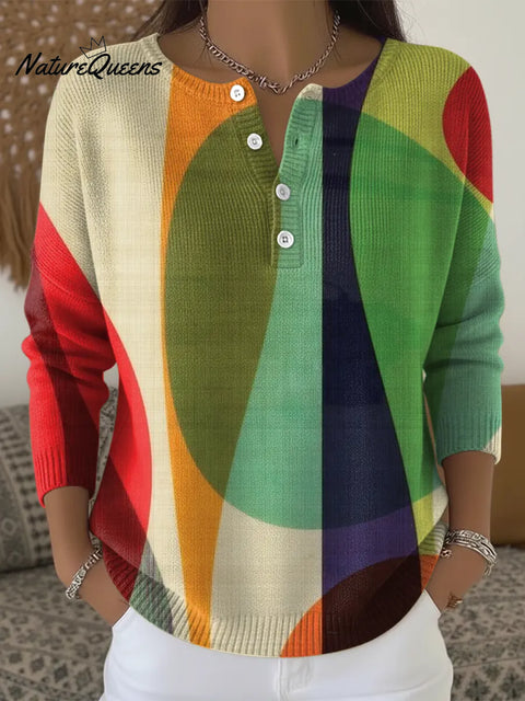 Women's Abstract Geometry Casual Sweater