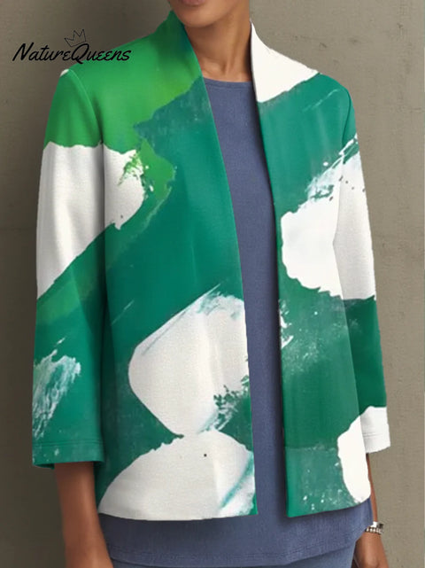 Women's Geometric Abstract Mosaic Color Pattern Art Print Casual Cotton Shirt